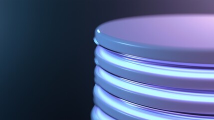 Close-up of a stack of three circular objects. the objects are arranged in a vertical line, with the topmost object being the largest and the bottom two being the smallest.