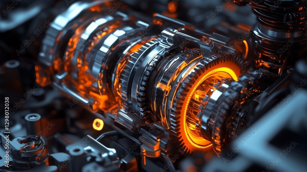 Poster ai-enhanced mechanical gearbox dynamically adjusting transmission ratios for peak efficiency