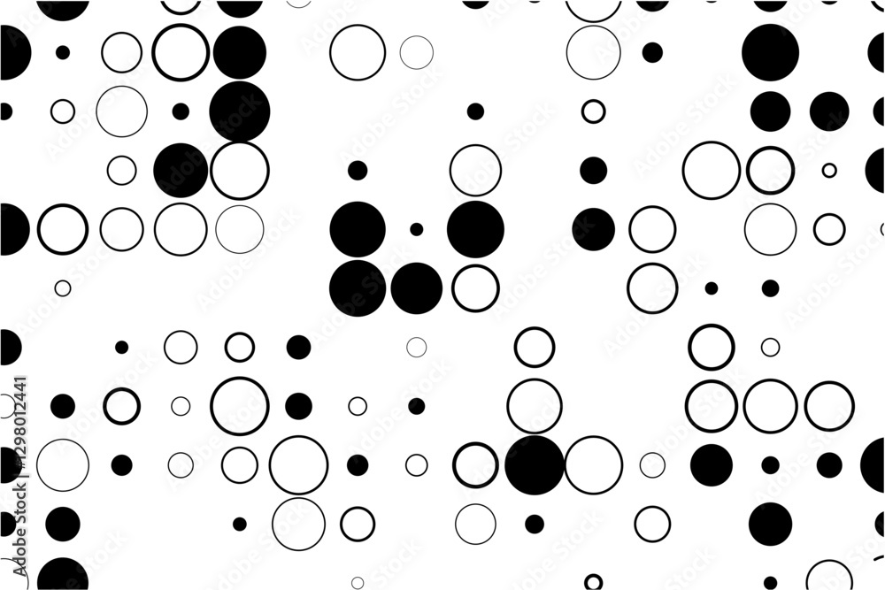 Aufkleber Geometric pattern combining missing circles and black accents