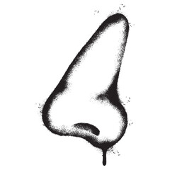 Spray Painted Graffiti nose icon isolated on white background. vector illustration.