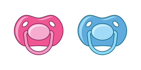 Baby pacifier icon in flat style. Nipple for newborn child vector illustration on isolated background. Soother sign business concept.