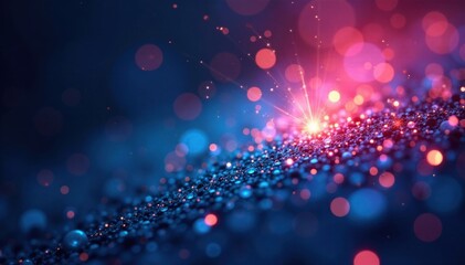 Sparkling art piece with glitter bokeh and light effects in dark blue frame, sparkly, creative, bokeh