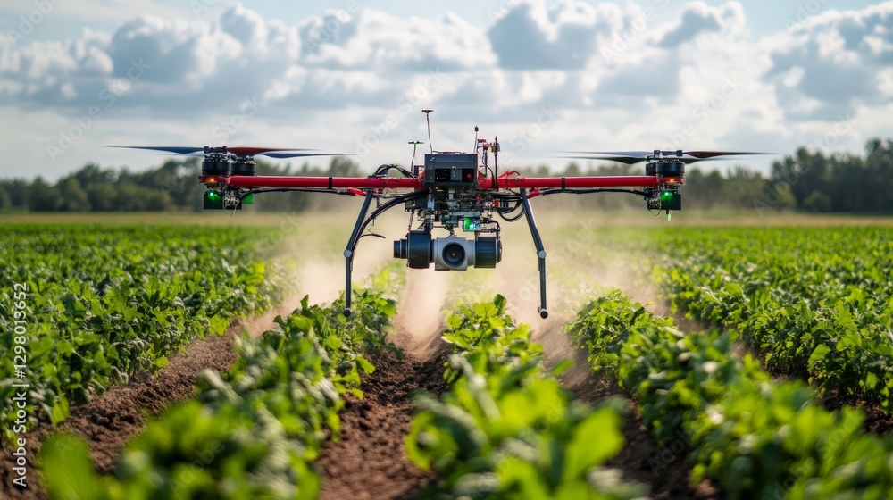 Poster ai-managed mechanical seeding drones ensuring even distribution for maximum crop growth