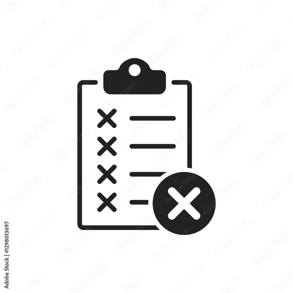 Poster clipboard with checklist icon in flat style. planning and organization of work vector illustration o