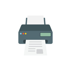 Printer icon in flat style. Office machine vector illustration on isolated background. Printout sign business concept.