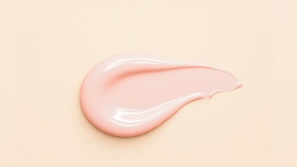 Melting Balm. Lip mask Liquid exfoliant Tinted serum moisturizer blush Asmr skincare Junoco Youth to the people Glow recipe Smooth pink cream smear on beige background, cosmetics beauty product textu