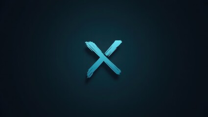 Nixos. Blue 3D letter X glowing futuristic minimalistic dark backgroun