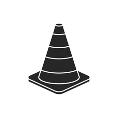 Traffic cone icon in flat style. Safety obstacle vector illustration on isolated background. Construction barrier sign business concept.