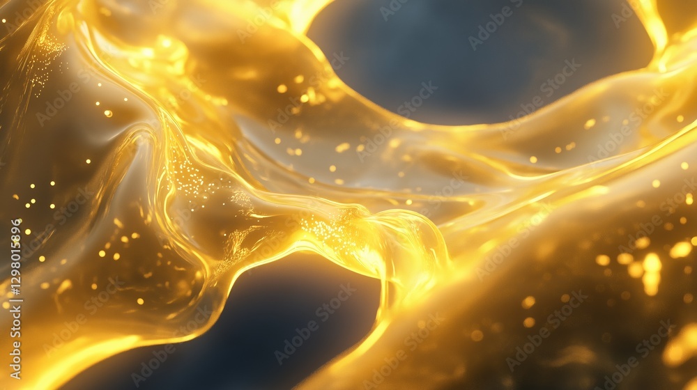 Poster abstract digital art piece that appears to be made up of a combination of yellow and black colors. t