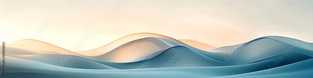 Poster abstract mountain landscape: a serene and minimalist digital rendering of rolling mountains in shade