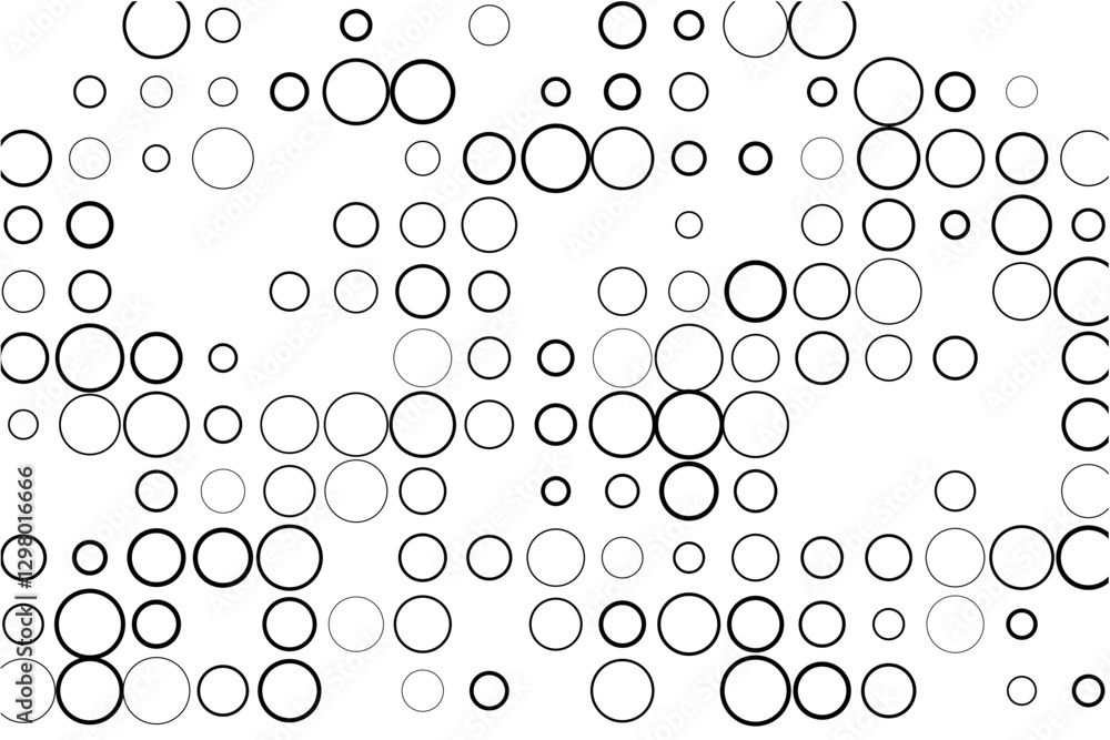 Fototapete abstract grid with randomly missing circles on white