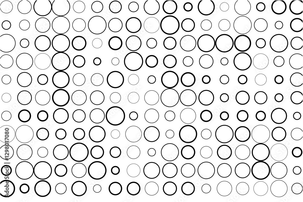 Poster Minimalist pattern of randomized circles in grid