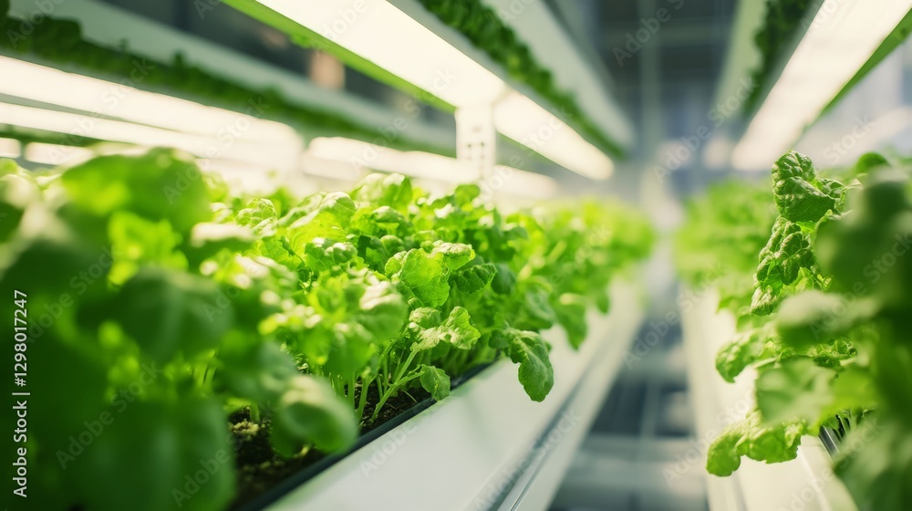 Aufkleber ai-powered vertical farming system with automated nutrient and light control, futuristic agribusines