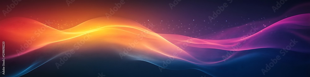 Poster chromatic symphony: a vibrant and dynamic abstract composition of flowing, multicolored energy waves