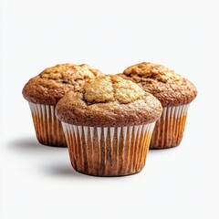 Delicious Freshly Baked Muffins on Display with Textured Top and Brown Baking Cups in Elegant Arrangement for Culinary Use and Food Photography