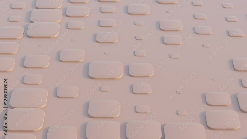 Poster abstract 3d render, geometric grid with soft motion in mocha mousse, seamless looped background for 