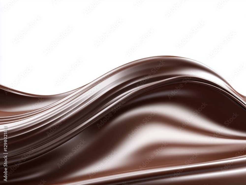 Aufkleber chocolate wave isolated on white background with smooth texture and ample copy space for design flex
