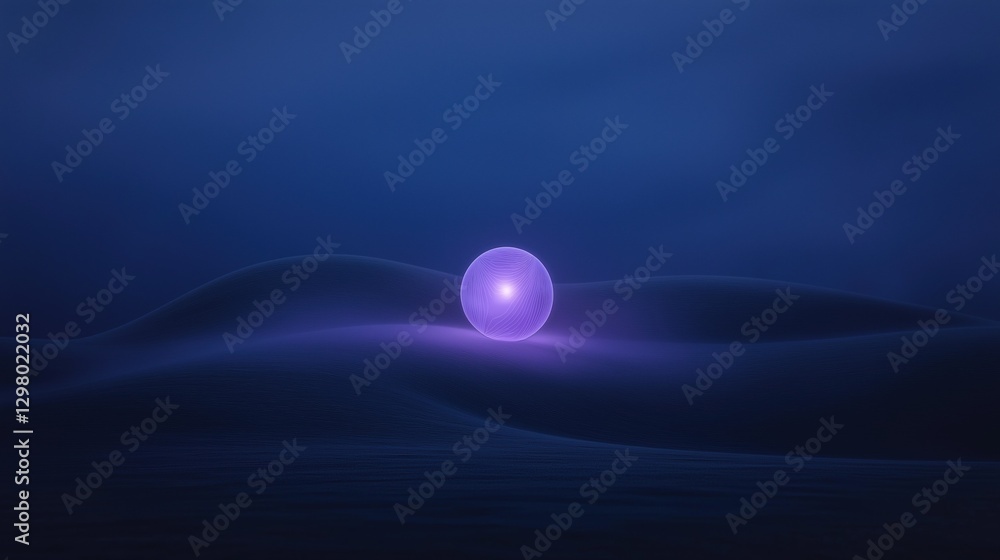 Aufkleber digital illustration of a sphere in the middle of a dark blue background. the sphere is spherical an