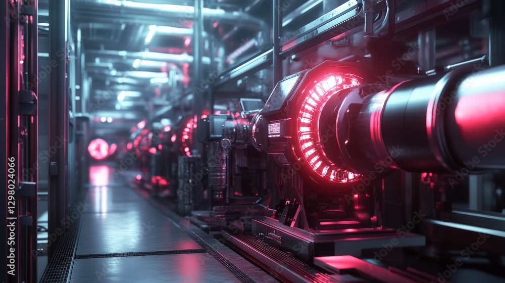 Poster quantum ai-enhanced mechanical automation optimizing global industrial production efficiency