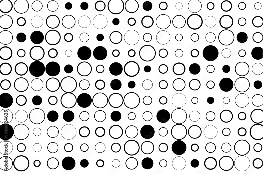 Poster minimalist design featuring complete circle grid and black accents