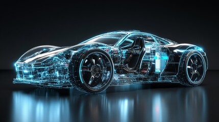 Self-repairing automotive body panels using AI-integrated nanotechnology, futuristic car innovation