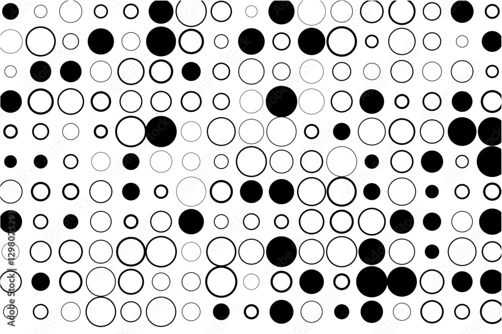 Aufkleber geometric pattern of fully present circles with selective black