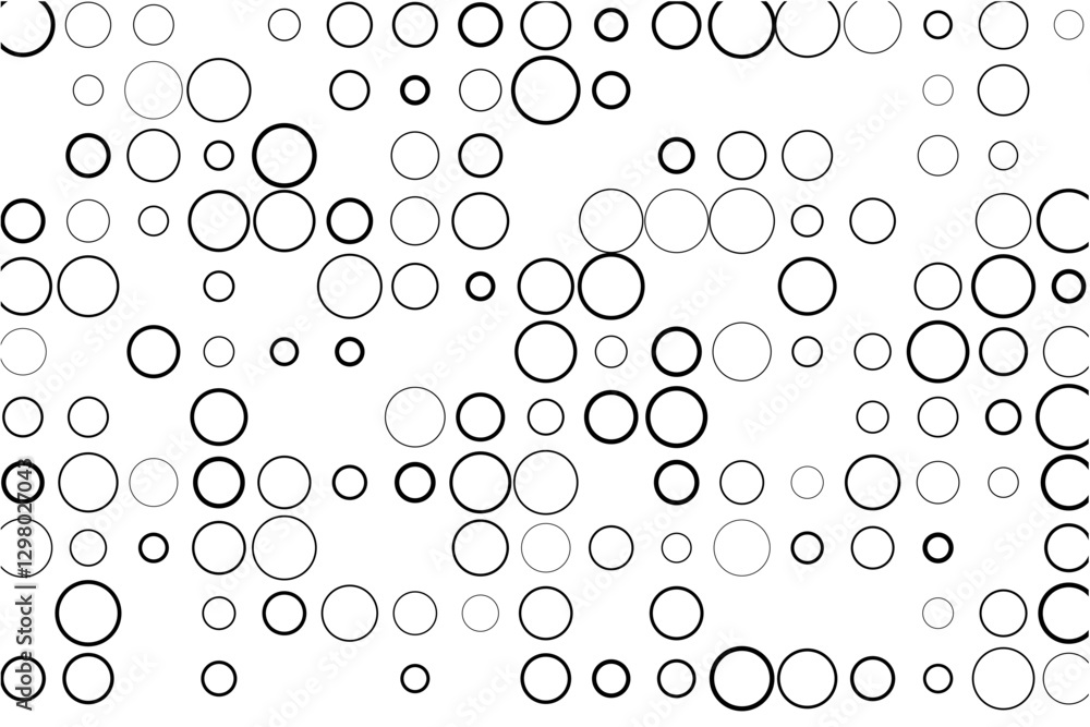 Fototapete abstract grid with randomly missing circles on white