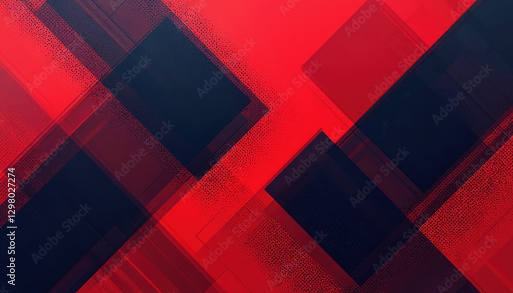 Poster red background with dynamic dark geometric shapes. abstract pattern design featuring gradient, moder