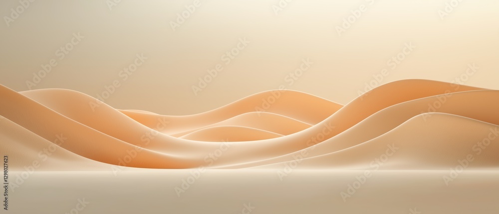 Poster abstract digital art piece that appears to be a 3d rendering of a desert landscape. the background i