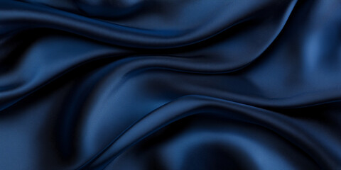 Obraz premium close up of a silk texture with Luxurious fabric drak blue and black.