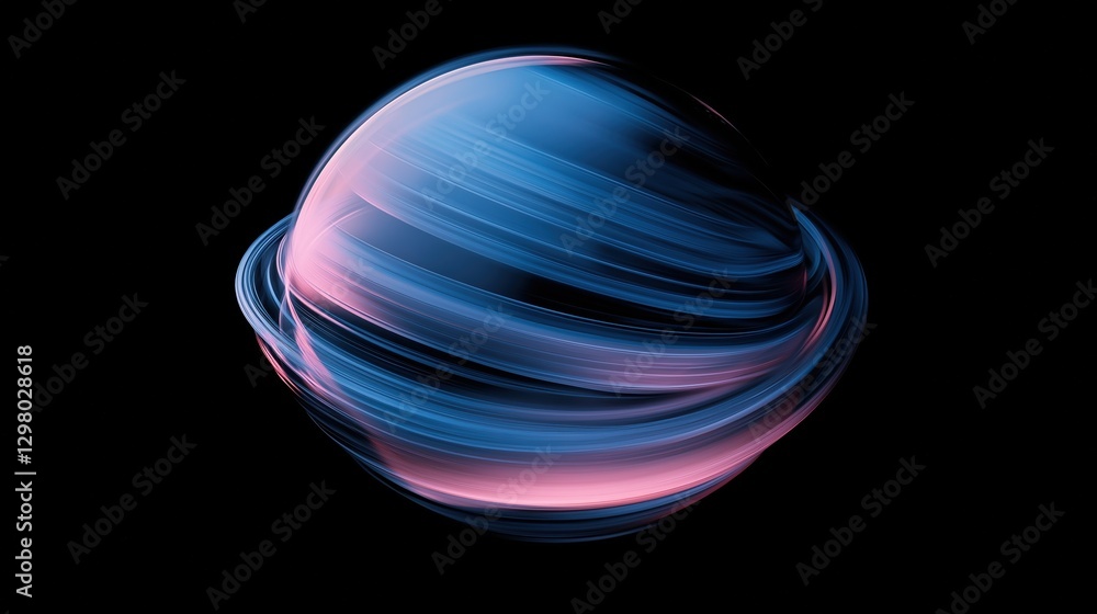 Poster abstract digital art piece that appears to be a sphere or a sphere of some kind. the background is b