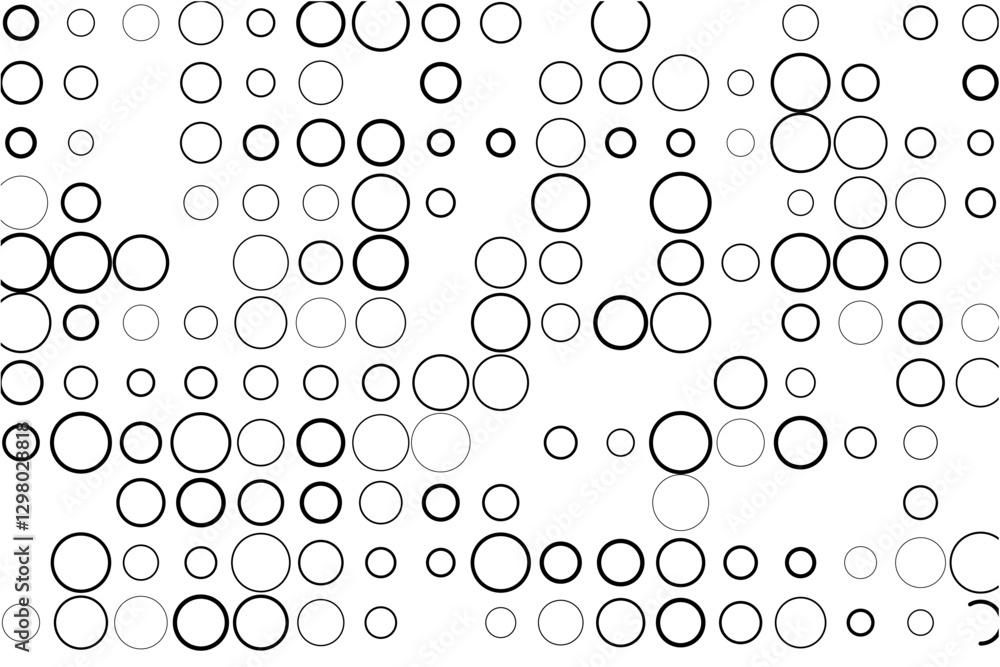 Poster Abstract grid with randomly missing circles on white