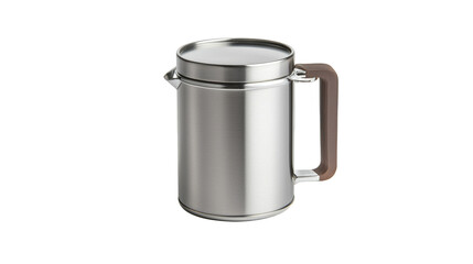 Elegant stainless steel mug with a beautiful natural wooden handle for everyday use