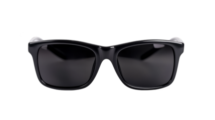 Striking black sunglasses with a white stripe accent, bold fashion statement for sun protection