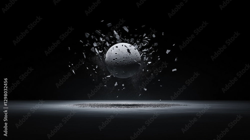 Aufkleber black and white photograph of a large, spherical object that appears to be floating in the air.