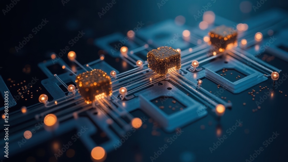 Poster inverse reinforcement learning. lights are shining on circuit board with lot of small balls