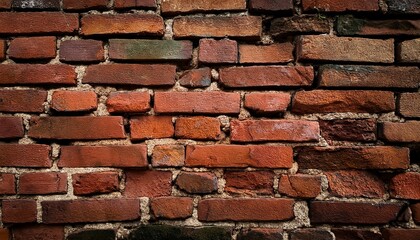 Macro old brick wall: deep textures, cracks, light & shadow contrast. Rustic & weathered. Ideal for industrial, vintage, and textured backgrounds