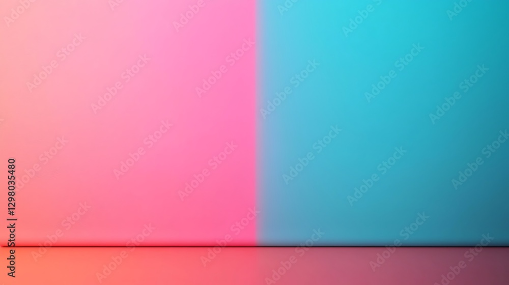 Poster a vibrant split background featuring soft pink on one side and calming blue on the other, creating a