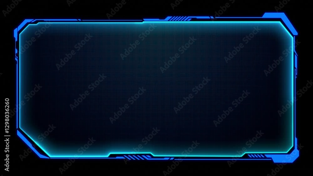 Poster universal technology line and frame video overlay futuristic hud head up display interface template 