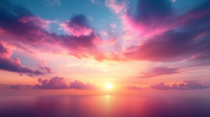 Colors merge in a sunset-inspired gradient of warm honey over the ocean horizon