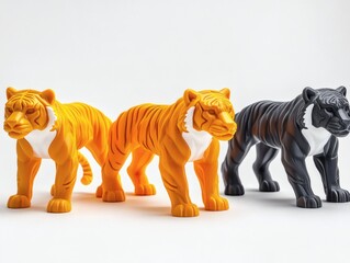 Obraz premium 3D Printed Tiger Toys in Three Colors 