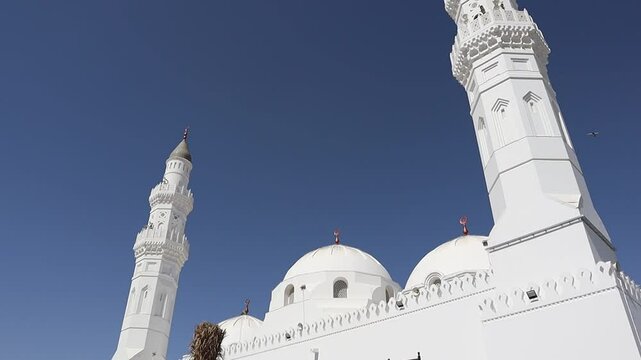 View of Masjid Quba. Quba Mosque is the first masjid in Islam. Medina, Saudi Arabia.