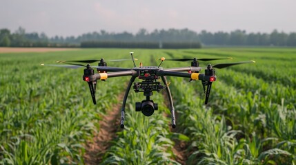 AI-controlled precision drone fleet optimizing large-scale agricultural surveys and farm planning