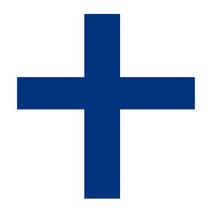 Obraz premium Silhouette vector illustration of the Finland flag (Blue Cross) on a white background