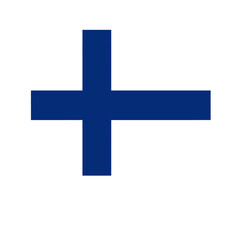Fototapeta premium Silhouette vector illustration of the Finland flag (Blue Cross) on a white background