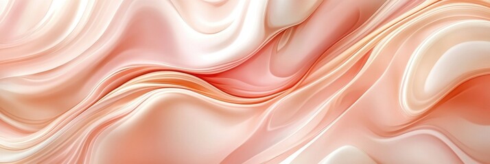 Obraz premium Abstract Peach And Pink Swirling Waves Background Soft Smooth Flowing Curvy Texture Pastel Gentle Subtle Elegant Delicate Fluid Design Pattern For