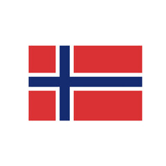 Fototapeta premium Silhouette vector illustration of the Norway flag (Red with Blue Cross) on a white background 
