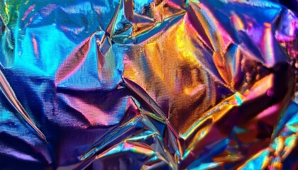 Microscopic holographic foil: sharp prismatic light reflections create futuristic appearance.  Vibrant and technological texture. Ideal for tech and abstract backgrounds.