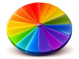 Obraz premium Colorful circular segments, pie diagram displaying full rainbow spectrum