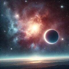 Fototapeta premium space background with moon